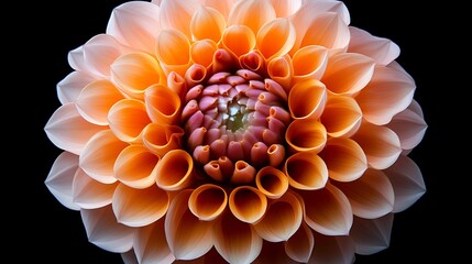 Wall Mural - A Close Up View Of An Orange Dahlia Flower