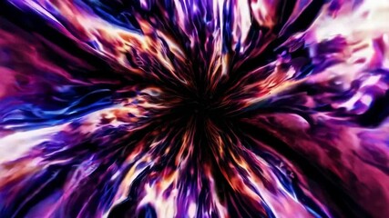 Poster - Travel through colorful wormhole vortex in deep space. Interstellar cosmic exploration concept. Galaxy, nebulae and universe. Science fiction animation. Flight through universe tunnel. Seamless loop