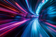 © iconic - High-Speed Network Data Center: Dynamic Motion Blur Server Room Technology fast cloud future modern