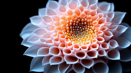 Wall Mural - A Closeup View Of A Delicate Peach Dahlia Flower