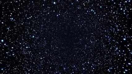 Wall Mural - Starry night sky animation. Cosmic beauty in dark deep space background. Flight through the universe. Interstellar travel