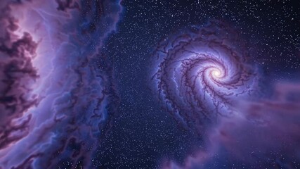 Wall Mural - Colorful cosmic nebula in deep space. Galaxy exploration and universe beauty. Travel through outer space. Science fiction animation