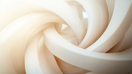 Aufkleber - Abstract swirling cream-colored shapes.
