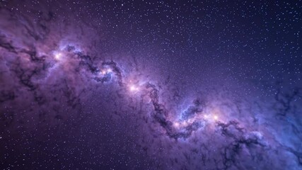 Wall Mural - Starry night sky animation. Milky Way galaxy. Cosmic beauty in dark deep space background. Flight through the universe. Interstellar travel