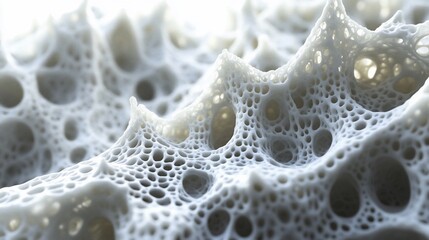 Poster - Abstract porous surface with irregular holes and peaks.