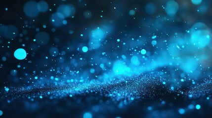 Wall Mural - bright blue light burst with soft lens flare effects on dark background