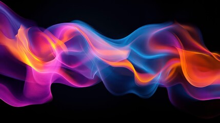 Poster - bright fire flames against a black background