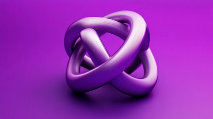 Poster - Abstract purple metallic intertwined rings.