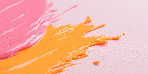Aufkleber - Abstract paint strokes in pink and orange.  A vibrant, artistic splash of color.