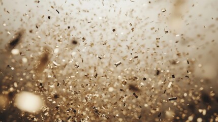 Wall Mural - golden confetti falling, celebratory background.