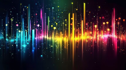 Poster - colorful sound wave visualization on a dark background