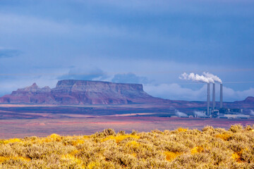 Wall Mural - USA, Arizona, Navajo Nation. Coal-fired Navajo Generating Station no longer in operation.