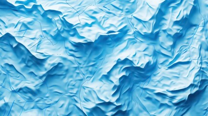 Wall Mural - crumpled topographic map shows elevation contours on blue background