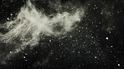 Wall Mural - dust and scratches on a black grunge background, creating an aged photo effect with copy space