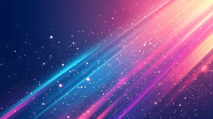 Wall Mural - abstract cosmic light streaks and sparkling dust