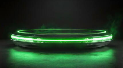 Wall Mural - empty podium futuristic sci fi 3d rendering alien neon glass modern empty cyber punk gaming neon lig