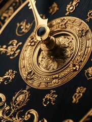 Poster - Intricate details of an ornate vintage clock in close up showcasing craftsmanship and elegance from a bygone era. Generative AI