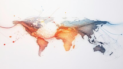 Poster - Global financial connectivity: seamless currency exchange and cross-border money transfers visualized through a network