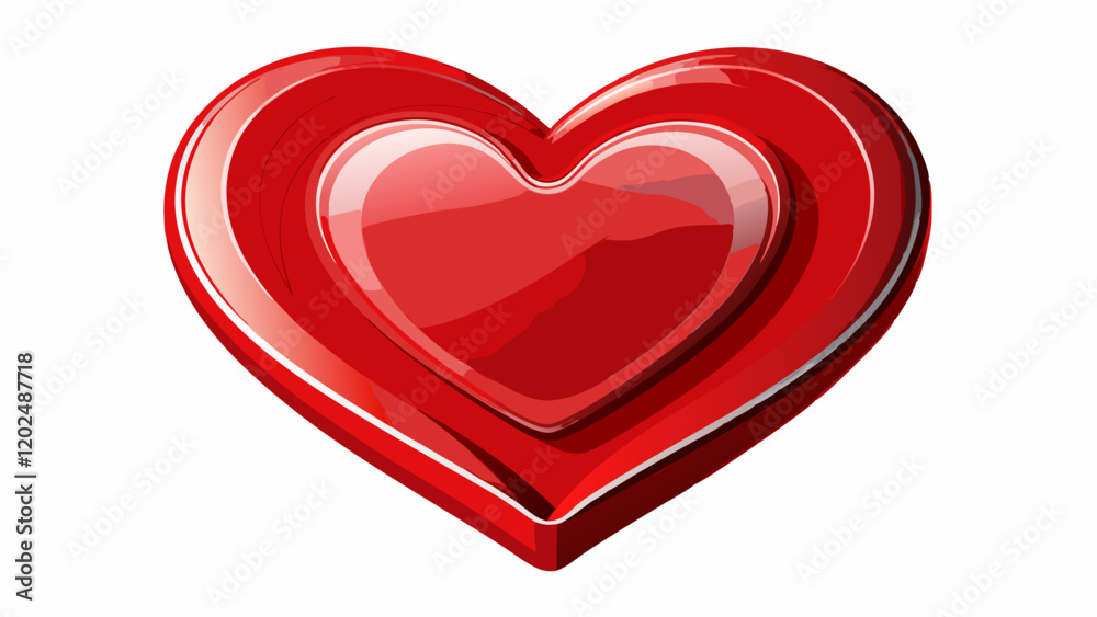 3D red heart isolated on white background. 3d rendering of a velvety ...