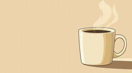 Leinwandbilder - Warm coffee cup with steam on a pastel background in a cozy setting during morning hours. Generative AI
