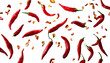 © Daniel - flying chili peppers isolated on transparent background cutout