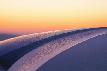 Poster - Dew-covered surface curves gently, reflecting the warm sunset hues in a mesmerizing display of nature's artistry.