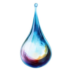 Wall Mural - drop of water watercolor isolated on transparent background cutout