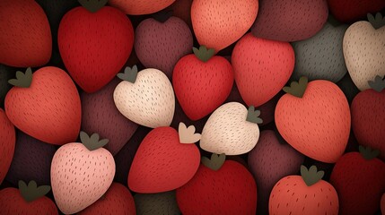 Wall Mural -   A heart-shaped strawberry top is on top of a pile of strawberries