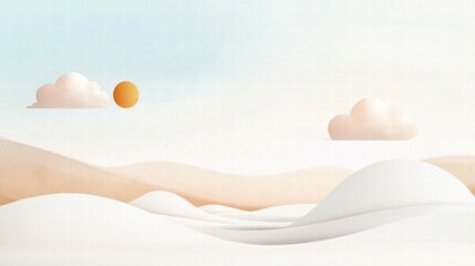Aufkleber - Nature inspired planner layout featuring abstract elements of sun, clouds, and mountains for daily organization. Generative AI