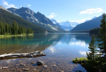 Wall Mural - A view of Lake Maligne in Canada