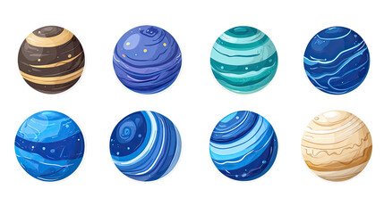 Poster - Neptune Planet Art on Transparent Backgrounds Generative AI