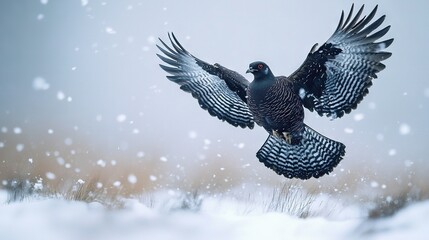 Wall Mural - a bird soaring through the sky, its wings fully extended