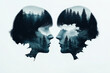 © syntograma - Double Exposure of Two Faces with Forest Landscape