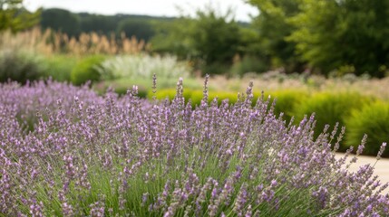 Wall Mural - Serene Lavender Field in Summer Garden