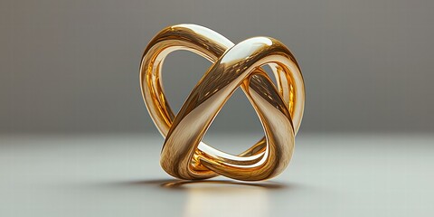 Poster - Golden abstract sculpture. AI.