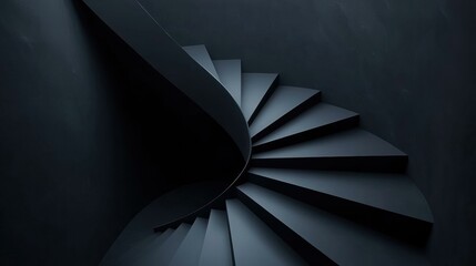 Poster - Dark spiral staircase. AI.