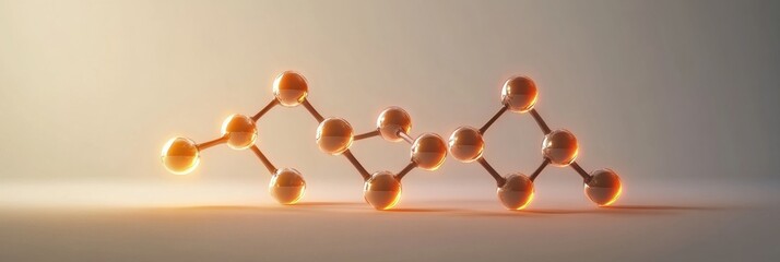 Aufkleber - Molecular structure with glowing elements and a soft background representing scientific innovation in research. Generative AI