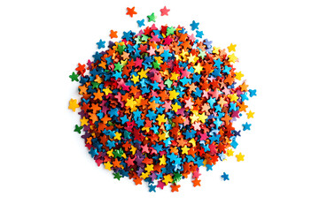 Poster - Vibrant stars confetti isolated on a white background