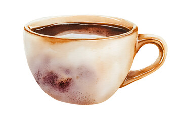 Poster - Watercolor illustration of a coffee cup isolated on a white background