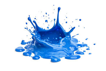 Poster - Watercolor stain blue paint splatter isolated on a white background