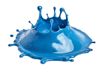 Poster - Watercolor stain blue paint splatter isolated on a white background