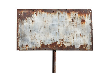 Aufkleber - Weathered and rusty metal signboard isolated on a white background