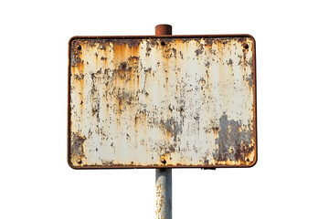 Aufkleber - Weathered and rusty metal signboard isolated on a white background