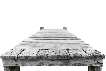 Poster - Weathered wooden pier isolated on a white background