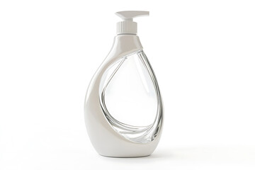 Poster - White plastic bottle, liquid detergents, laundry bleaching, fabric softener isolated on a white background