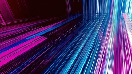Poster - Futuristic Text Editor Glowing With Neon Lines on a Sleek Black Background at Twilight
