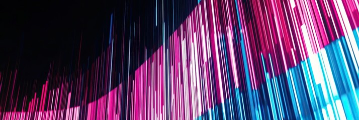 Poster - Futuristic Neon Lines Create an Immersive Digital Text Editor Experience on a Sleek Black Backdrop
