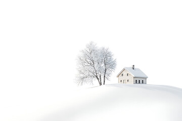 Poster - Snow landscape isolated on a white background