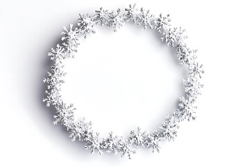 Aufkleber - White snowflakes border frame isolated on a white background