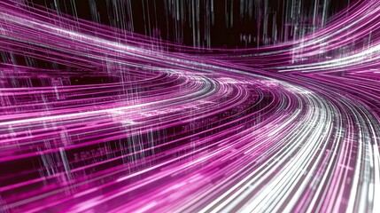 Poster - Futuristic Text Editing Interface With Glowing Purple Lines on a Sleek Black Backdrop